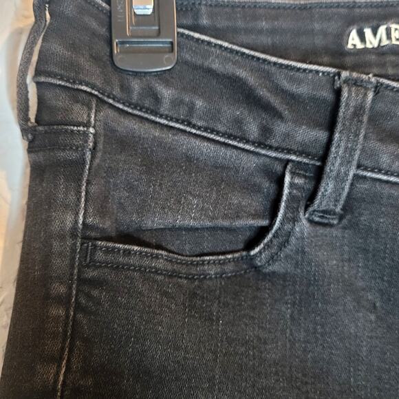 American Eagle Womens Black Jeans Size 2 Long Super Super Stretch X Denim - Picture 4 of 15